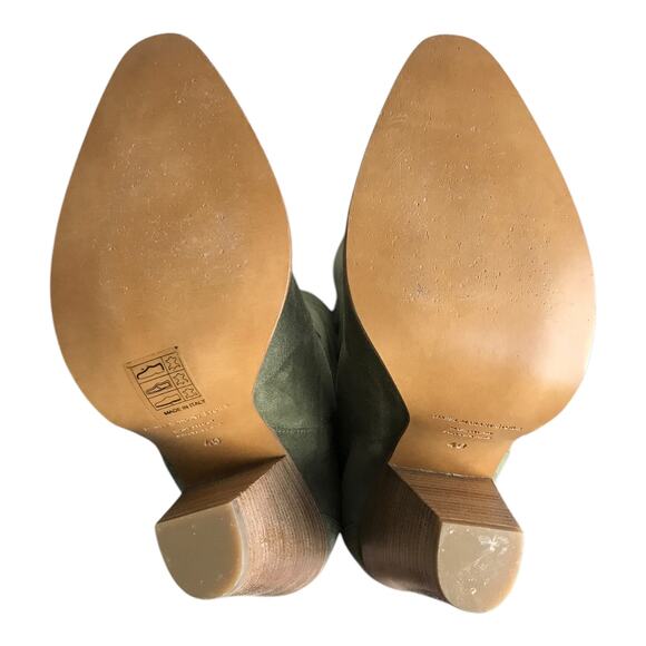 Isabel Marant Denvee Boots Wns 10 beige/Green Suede Tall Cool Girl Western - Picture 11 of 13